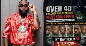 Davido calls for rescue of abducted Oyo school children Davido calls for rescue of abducted Oyo Schoolchildren, teachers