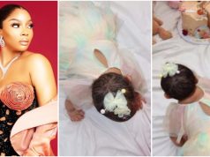 Toke Makinwa celebrates daughter at 9months