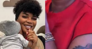 Iyabo Ojo tattoos grandson’s name Iyabo Ojo tattoos grandson, Rakeem’s name