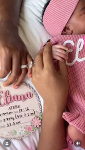 Veekee James announces daughter's birth