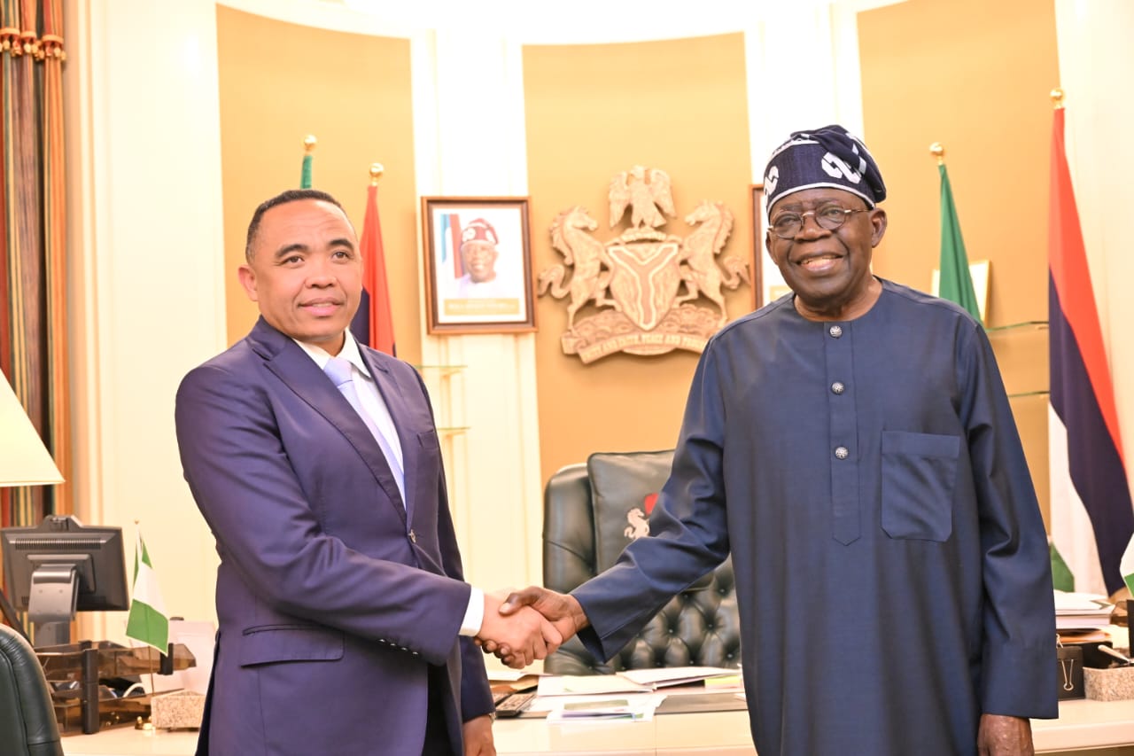 Tinubu receives Madagascar's President in Abuja