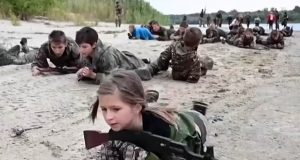 Children aged 11 are now taking part in military training at school in Russia Children aged 11 are now taking part in military training at school in Russia