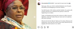 Cute Abiola apologizes to Patience Jonathan