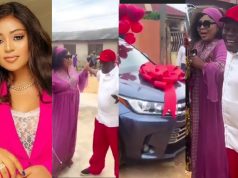 Regina Daniels gifts dad a new car on his birthday Regina Daniels gifts dad a new car on his birthday