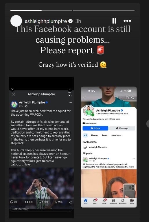 Ashleigh Plumptre denies being dropped from Super Falcons squad 2 Ashleigh Plumptre denies being dropped from Super Falcons squad