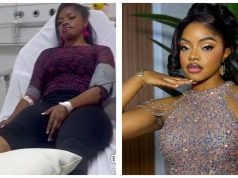Omeche Oko sustains leg injury after bike fall on movie set Actress Omeche Oko injured in on-set bike accident