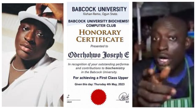 Carter Efe reacts after Babcock disowns certificate