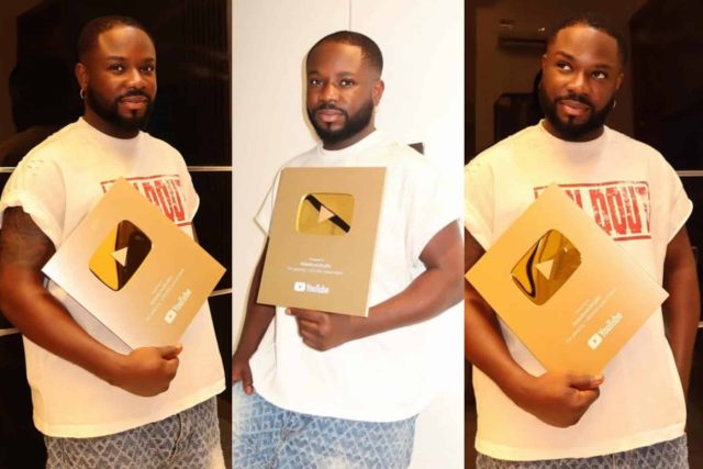 Itele receives his YouTube Gold Creator Award