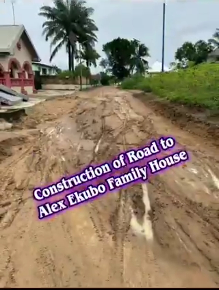 Road leading to late Alexx Ekubo’s family house constructed