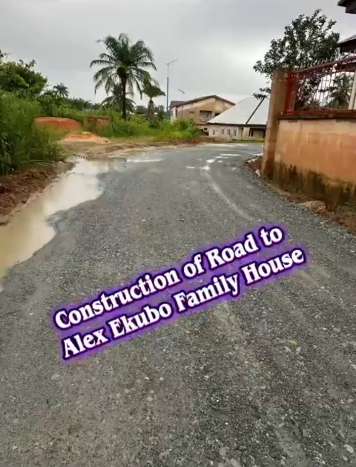 Road leading to late Alexx Ekubo’s family house constructed