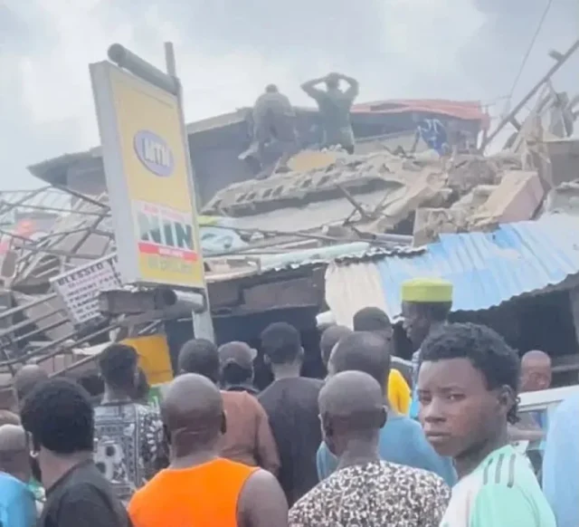 Three-story building collapses in Lagos