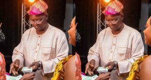 Wumi Toriola shows off her father Wumi Toriola shows off her father