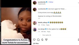 Wumi Toriola reacts to reports of welcoming second child