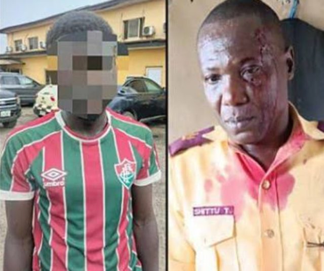 Bus conductor st*bs LASTMA officer
