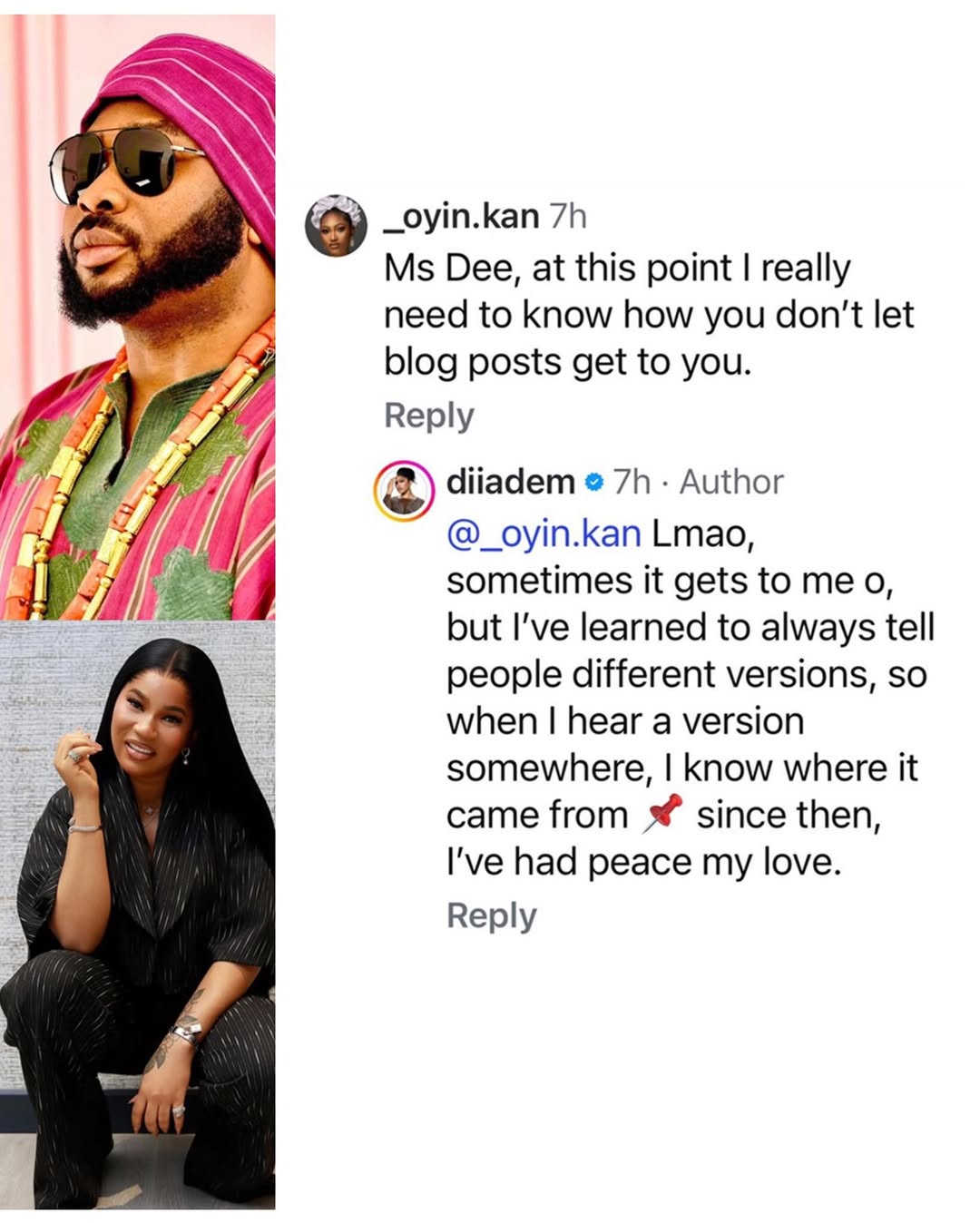 Churchill and Adeola Diiadem dismisses dating rumours