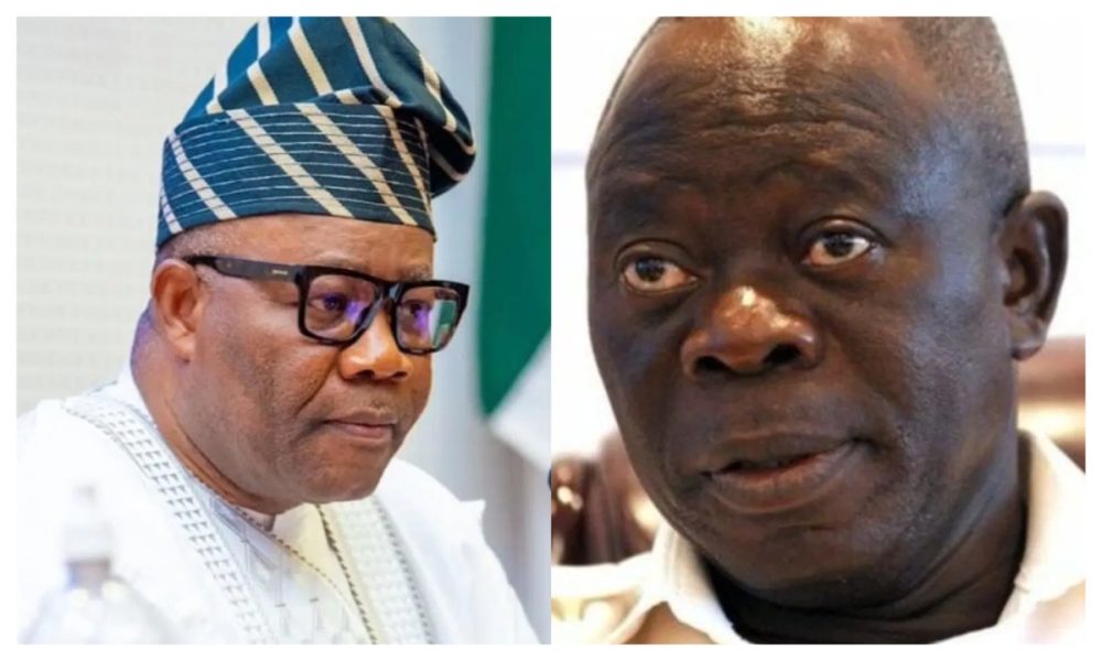 Oshiomhole accuses Akpabio of breaking their peace agreement 1 Oshiomhole accuses Akpabio of breaking their peace agreement