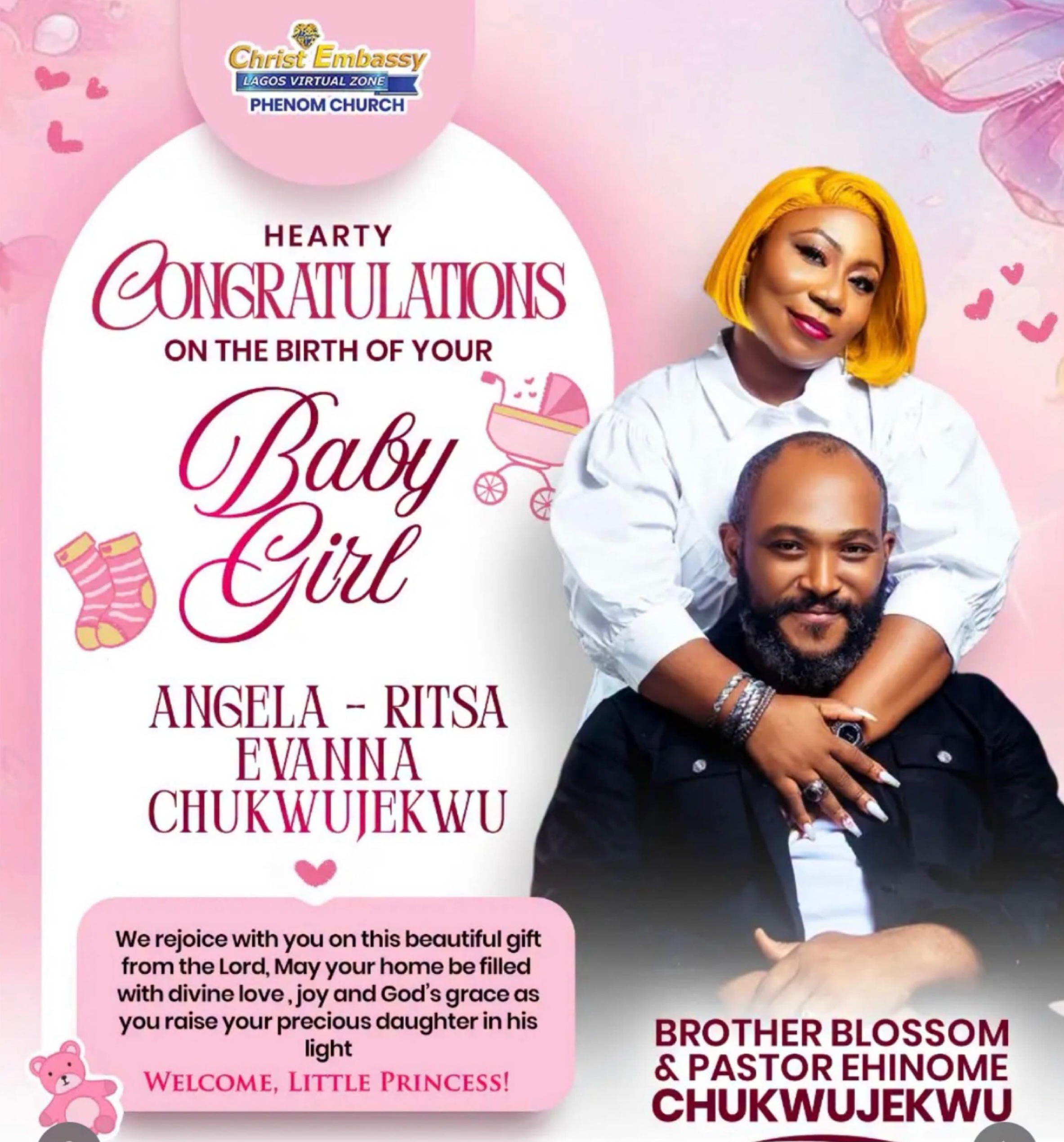 Blossom Chukwujekwu and wife Ehinome welcome first child 1 FB IMG 1783922180856 1