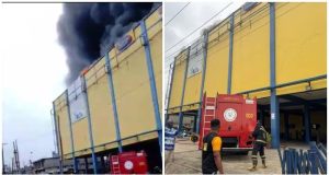 Fire guts popular Lagos supermarket Fire guts popular Lagos supermarket
