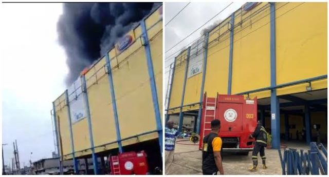 Fire guts popular Lagos supermarket Fire guts popular Lagos supermarket