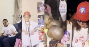 Regina Daniels celebrates absent sons’ birthday with street children Regina Daniels celebrates sons' birthday with street children