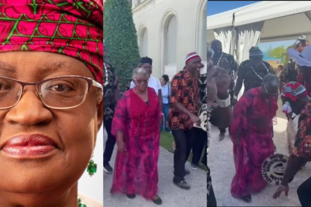 Ngozi Okonjo-Iweala dances with masquerade at WTO open day