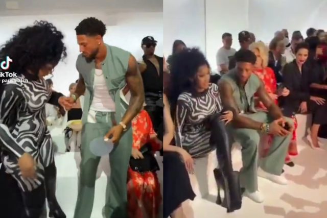 Maduka Okoye sits beside Cardi B at Paris event
