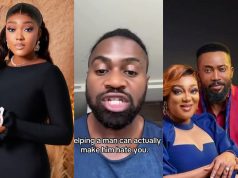 Peggy Ovire reacts to post saying “helping a man makes him hate you” Peggy Ovire reacts to post saying "helping a man makes him hate you"