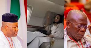 Akpabio teases Oshiomhole over video allegedly massaging girl’s legs Akpabio teases Oshiomhole over video allegedly massaging girl's legs