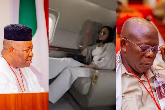 Akpabio teases Oshiomhole over video allegedly massaging girl's legs