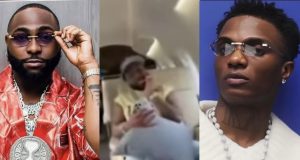 Moment Wizkid’s song played in Davido’s private jet amid feud Moment Wizkid's song played in Davido's private jet amid feud