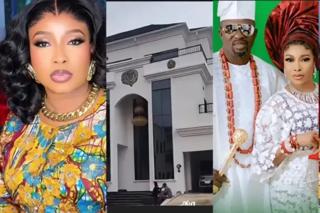 Lizzy Anjorin and husband showoff mansion in rare public display affection Lizzy Anjorin and husband showoff mansion in rare public display affection