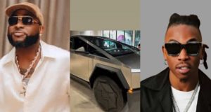 Davido gifts Mayorkun a Tesla Cybertruck Davido gifts Mayorkun a Cybertruck