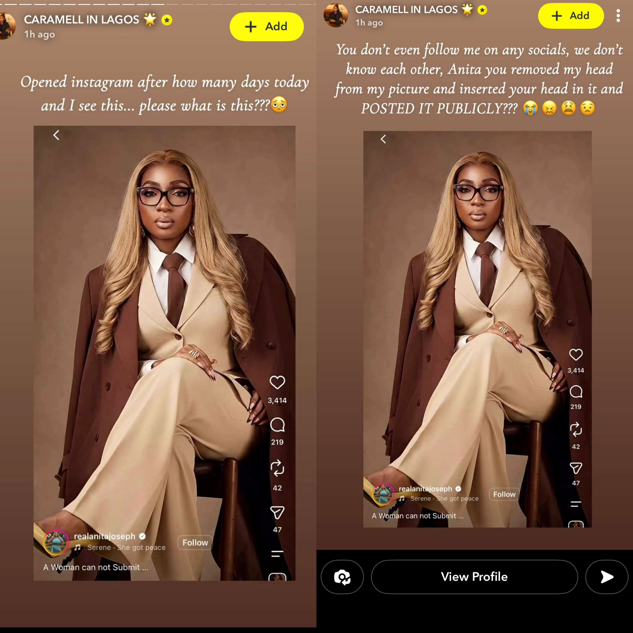 Caramel Plug calls out Anita Joseph over AI-edited image 2 Caramel Plug calls out Anita Joseph over AI-edited image