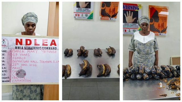 67-year-old UK-based Nigerian grandmom arrested at Lagos airport with 13kg cocaine