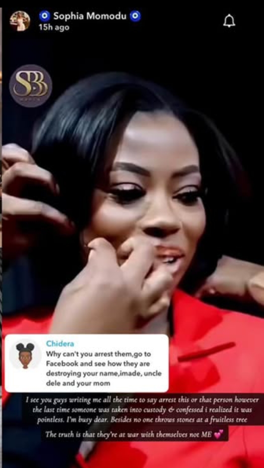 Snapchat user tells Sophia Momodu 'to stop selling her body for money'' 3 Sophia Momodu reacts after fan accused her of selling her body