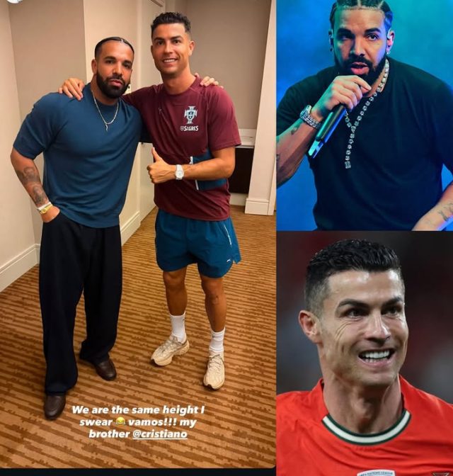 Ronaldo thanks Drake for hosting him, Drake jokes about height