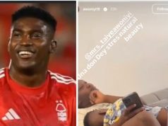 Taiwo Awoniyi and wife banter trolls mocking her physical appearance Taiwo Awoniyi and wife banter trolls mocking her physical appearance