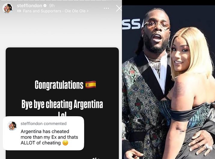 Burna Boy's Ex, Stefflon Don throws shades using Argentina 2 Burna Boy's Ex, Stefflon Don throws shades using Argentina