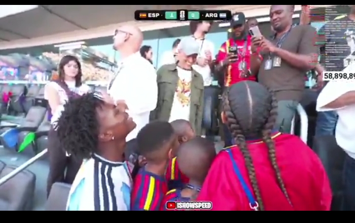 Seyi Tinubu, children meet IShowSpeed at World Cup final 1 Seyi Tinubu, children meet IShowSpeed at World Cup final