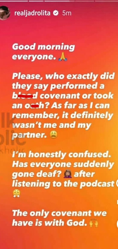 Jarvis clarifies "Blood Covenant" claim with Peller 2 Is everyone deaf? - Jarvis clarifies "Blood Covenant" claim with Peller