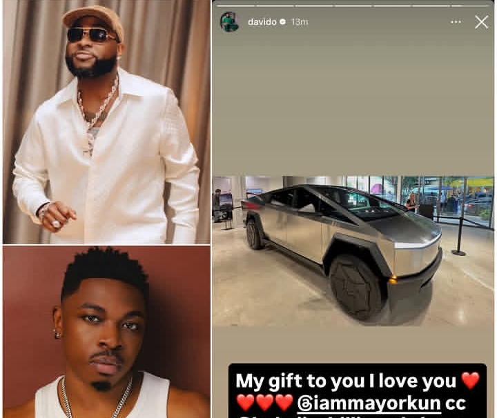 Davido gifts Mayorkun a Tesla Cybertruck 1 Davido gifts Mayorkun a Cybertruck