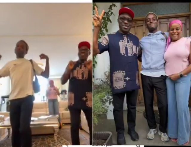 Governor Soludo and son Ozonna, dance together