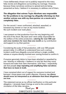 Toyin Abraham not responsible for my marital problems- Femi Aebayo's estranged wife