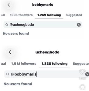 Uche Ogbodo & husband unfollow each other on IG