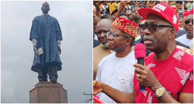 Soludo unveils statue of Chinua Achebe in Anambra 1 Soludo unveils statue of Chinua Achebe in Anambra