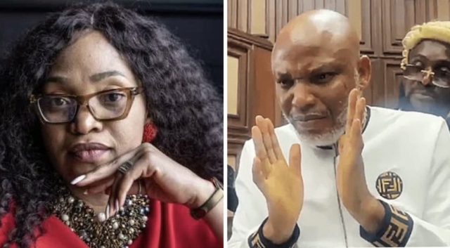 Nnamdi Kanu's wife denies filing for divorce Nnamdi Kanu's wife denies filing for divorce