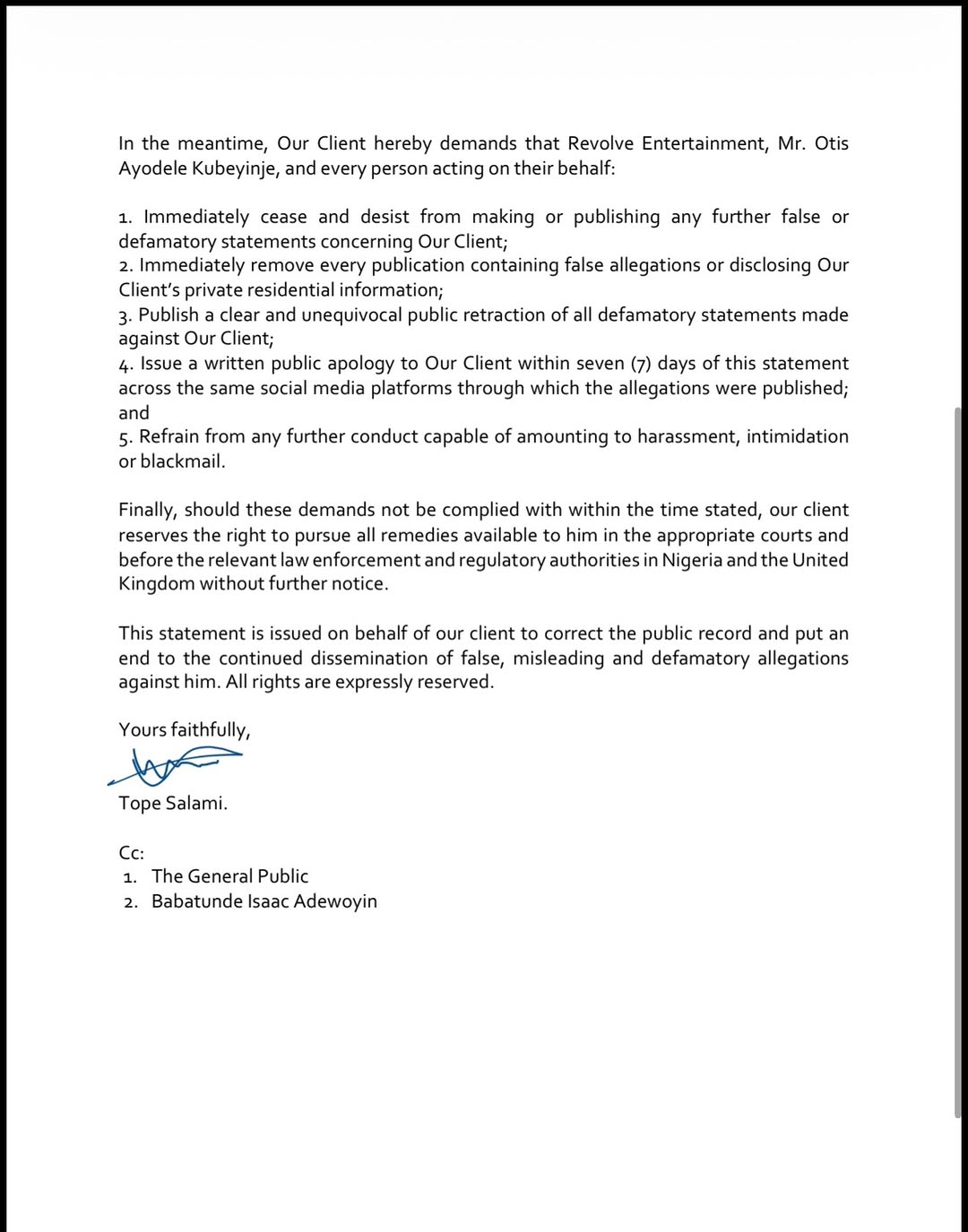 Timi Dakolo denies debt allegations by show promoter 4 Timi Dakolo denies debt allegations by show promoter