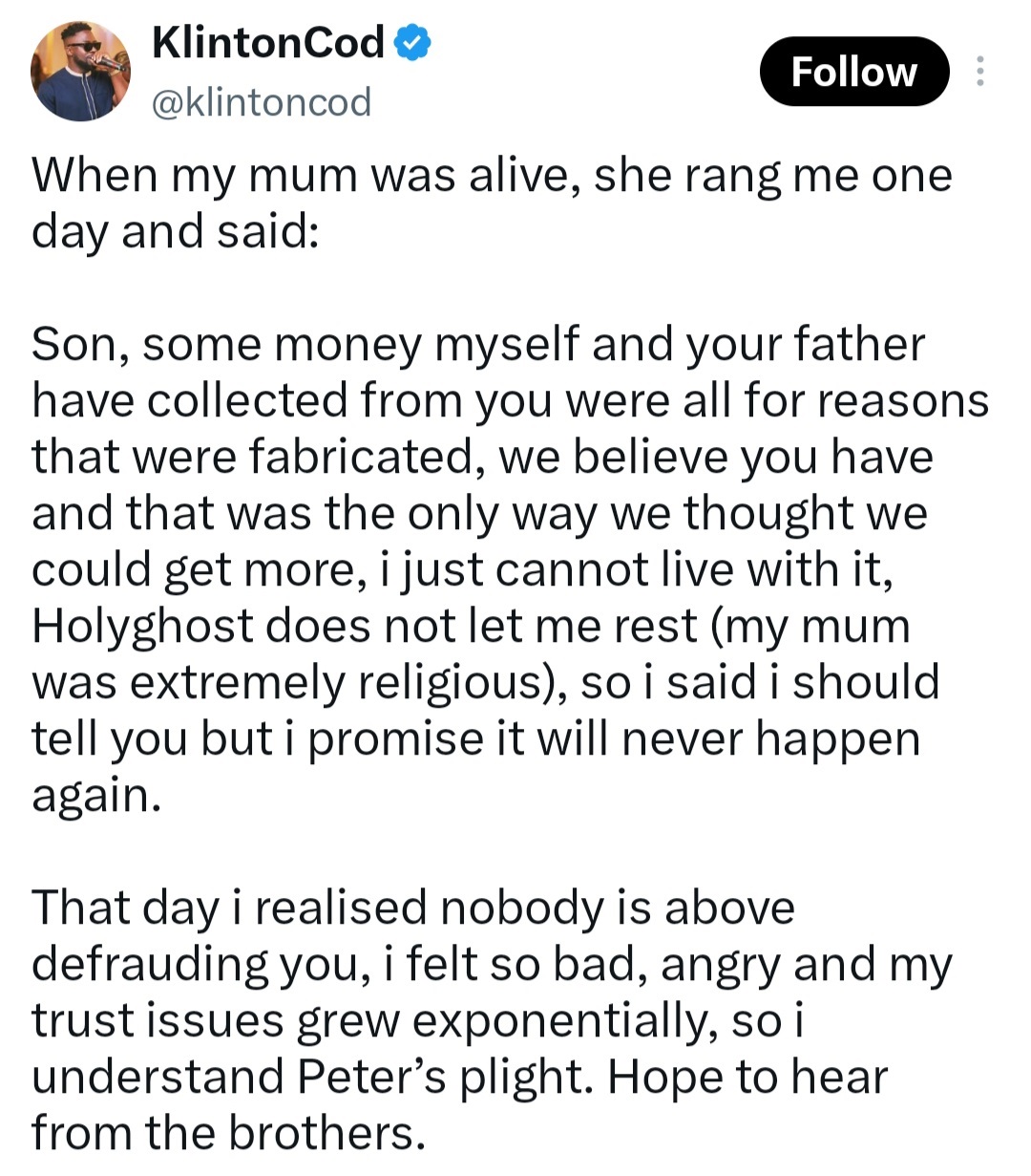 Comedian Klinton Cod says his mother also defrauded him as he sympathizes with Mr P 1 Comedian Klinton Cod 2