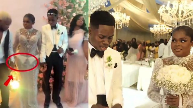Man causes stir after holding Jarvis hand at her white wedding