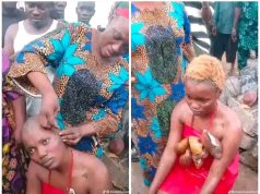 Woman undergoes traditional cleansing after recording Oloolu procession Woman undergoes traditional cleansing after recording Oloolu procession